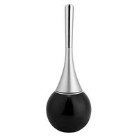 Wal front Toilet Brush and Stainless Steel Toilet Brush Holder(Black)