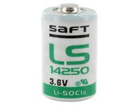 SAFT 1/2 AA LS-14250 Lithium Battery, 3.6V, 1200 mAh, ORIGINAL - MADE IN FRANCE