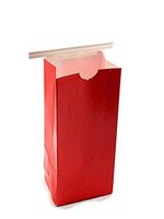 NEWPAK 1/2 LB Festive Bags with a White or Gold Tin Tie Available in Solid, Green, Gold, Black,Red,Blue and Maroon Size - 3 3/8 x 2 1/2 x 7 3/4″ (Red - White Tin Tie)