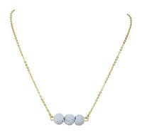 Floating White Lava Rock Essential Oil Necklace Diffuser, Minimalist Essential Oil Jewelry, Dainty Gold Toned Necklace
