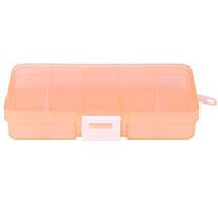 Tuscom 10 Slots Adjustable Plastic Storage Box,for Jewelry Earing Craft Organizer Bead,5.11"x2.55"x0.86"(3 Colors) (Orange)