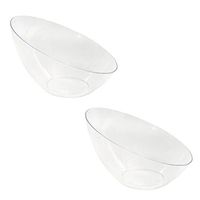 Party Essentials N205621 Hard Plastic 20-Ounce Angled Serving Bowls Children's Party Tableware, 20 oz. Clear