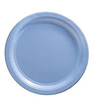 Steel Blue Disposable Dinner Plates, Premium, Lacy Design, Elegant, Fancy, Heavy Duty, Ideal for Weddings, Parties, Catering (20-ct. Pack)