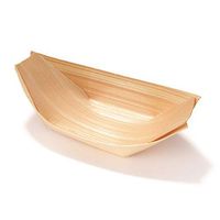 BambooMN Brand - Disposable Wood Boat Plates/Dishes, 4.3" Long x 2.5" Wide x 1" High, 1,000 Pieces