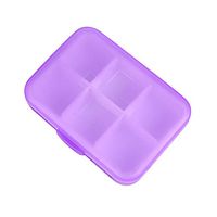 YOKASON Pill Organizer Case - Weekly Organizer Container Box - 6 Portable Supplements - Each Compartment Fits Pills,Vitamins,Travel, Medication Daily Reminder - 2 Pack (Violet)