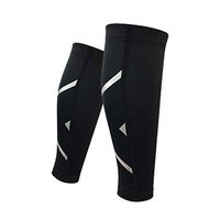 Herbalcandybox Calf Compression Sleeve,Reflective Compression Leg Sleeves for Men & Women and Runners - Calf Guard for Running, Cycling, Travel, 1 Pair, Black,Medium