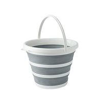Silicone Collapsible Bucket, Household Large, Portable And Portable, Bathing Laundry Bucket, Car User Fishing Bucket (Color : Gray)