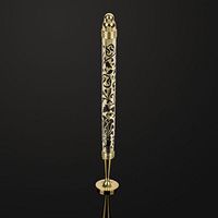 Carved 2 in 1 Pure Copper Smoking Tobacco Pipe Nozzle Cleaner Tamper Tool (Flowers)