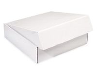 Decorative Shipping Boxes - White Gourmet Shipping Boxes 12x12x3" Auto Lock Boxes - (2 Packs; 6 Boxes Per Pack) - WRAPS-54WH