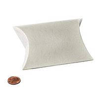 Embossed Bianco Fancy Paper Pillow Box - Ivory - 3-7/8" X 1-3/8" X 3-7/8" - Case 200