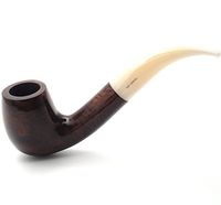 Mr. Brog Handmade Smoking Tobacco Pipe - Model No. 111 Walrus Tusk Walnut - Italian Briar Wood