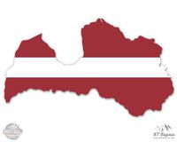 Latvia Map Flag Country Shape - 3" Vinyl Sticker - For Car Laptop I-Pad Phone Helmet Hard Hat - Waterproof Decal