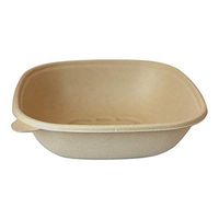 World Centric BQ-SC-48 100% Compostable Unbleached Plant Fiber Square Bowls, 48 oz. (Pack of 400)