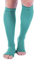 Doc Miller Open Toe Compression Stockings - 1 Pair 20-30 mmHg Strong Graduated Support for Circulation Surgery Recovery Varicose Veins Lymphedema (Teal, S)