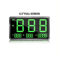 Universal Digital Car HUD Head Up Display GPS Speedometer with Over Speed Alarm Tired Driving Warning Windshield Project for All Vehicle Bicycle Motorcycle