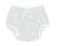 Haian Adult Incontinence Pull-on Plastic Pants (Medium, Transparent White)