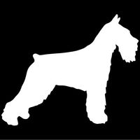 Standard Schnauzer Dog Decal Sticker (White, Mirrored), Decal Sticker Vinyl Car Home Truck Window Laptop