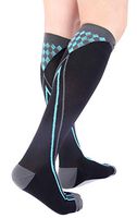 Doc Miller Compression Socks for Women & Men 20-30mmHg Graduated Compression Support for Flight Travel, Pregnancy, Running, Cycling, Sports, Varicose Veins, Performance (Black/Blue, Medium)