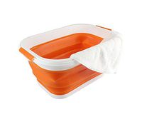 Wash Basin Foldable Portable Travel Washbasin Plastic Home Basin Footbath Wash Clothes Basin Food Container Kitchen Accessories 12L,Orange