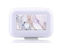 JWDCC Pill Box Case - Decorative Boxes - Marble Pattern- Pocket Medicine Tablet Holder Organizer Case Pill Box for Purse - Compact 8 Compartment