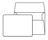 White Heavy Blank Note Cards with Rounded Corners and Envelopes Size (A7) 5 x 7 - 40 Per Pack. - This Is Not a Fold Over Card.