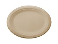 World Centric's Tree Free Unbleached Plant Fiber 10 inch Oval Plates (Case of 500)