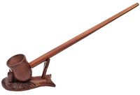 Matchpipe 11 inch Long- Handcrafted high Quality Churchwarden Style Real Wood Extra Long stem Tobacco Pipe - Stand not Included