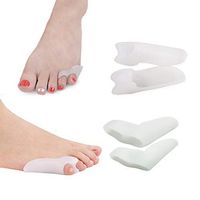 Yitoes Toe Separators, Bunionette Pads-4 Tailor's Bunion Corrector Spacers-Pain Relief for Little Toes (White)