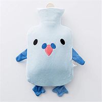 SUWIN Cute Cartoon Chick Large Portable Hot Water Bottle, Detachable Water-Filled Explosion-Proof Hot Water Bag, Colorful Plush Jacket, for Students and Children