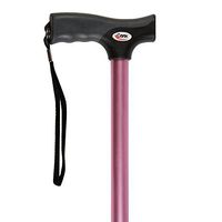 Carex Soft Grip Walking Cane - Height Adjustable Cane With Wrist Strap - Latex Free Soft Cushion Handle, Pink
