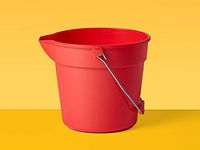 AmazonCommercial 10 Quart Plastic Cleaning Bucket, Red - 6-pack