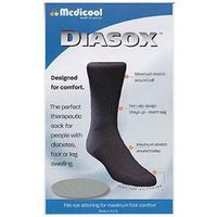 Medicool Black Diasox Diabetes Socks Medium, Black, Flat-stitch Toe, Seamfree, Unisex (1 Pair)