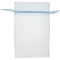 Organza Drawstring Pouch Light Blue 5 1/2 x 9 Pack of 10