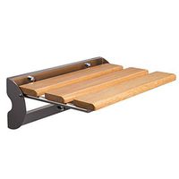 SYLPHID Folding Wood Shower Seat Bench Wall Mounted Foldable Bathroom Safely Stool Chair (New-Log)