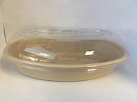 World Centric Compostable Burrito Bowl Combo: 24 Ounce Bowl, and PLA Lids (100 Sets: 200 Units)