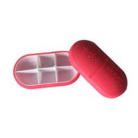 ROSENICE Pill Holder Case Medicine Pill Dispenser with Removable 6 Compartments for Outdoor Camping Travel (Rose Red)