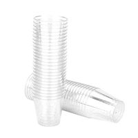 Kiorc 10PCS Clear Plastic Disposable Party Shot Glasses Jelly Cups Tumblers Birthday Black