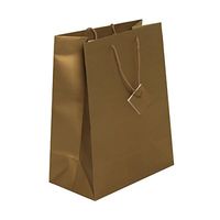 JAM PAPER Gift Bags with Rope Handles - Large - 10 x 13 x 5 - Gold Matte - Bulk 100 Bags/Pack