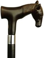Unisex Horse Head Derby Black Maple Cane, Brown Handle  -Affordable Gift! Item #HAR-9140400