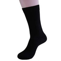 PURECODE Physicians Approved Bamboo Diabetic Socks Crew Unisex 3 Pack, Adult Size, Size 8-13 (Black)