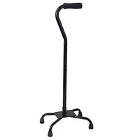cane Walking Stick Aluminium Telescopic Height Adjustable Disability Medical Aid with Non-Slip Big 4 Leg Base Black HOJZ