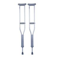 Alloeliey Crutches, Lightweight Underarm Crutches, Portable Crutches for The Elderly, Height Adjustable Underarm Crutches,Medium,157to178cm