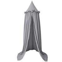 Ugthe Beddings Baby Bed Mosquito Net Hanging Corner Dome Canopy Tent Curtain Bedroom Decor - Grey