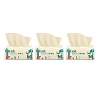 3-Ply Facial Tissue, Soft Dry Baby Paper Wipes, 300 Sheets Per Flat Box, Eco Friendly Paper Towels for All Type of Skin, Multi-Fold Paper Towel for Kitchen