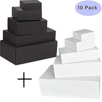 YOUNGTION Large Gift Boxes Assorted Sizes Bridesmaid Proposal Box 10.51"x6.38"x3.42", Sturdy Storage Box Gift Box for a Birthday and Festival Gift Assemble Boxes 10 Packs(Black & White)