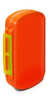 Easy Open Multi-Day 6 Compartment Plastic Pills/Vitamins Pill Organizer Box, Jewelry Box. (Orange)