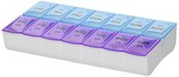 Weekly Pill Organizer, Twice-a-Day, 1 Pill Organizer (1pcs, 14 Grid AM PM) 2Pcs