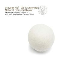 EcoJeannie Wool Dryer Ball 1 Piece - Premium XL Organic Eco-Friendly Natural Unscented Non-Toxic Felt Laundry Ball