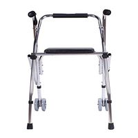 Elderly Walking Aids Adjustable Height Drive Medical with Wheels and Sitting Board for Seniors, Handicap, Disabled
