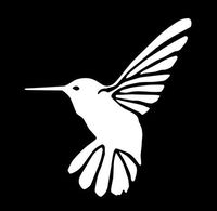 Hummingbird | Vinyl Sticker Decal | 5.147" Width X 5.5" Height | White HGC0186